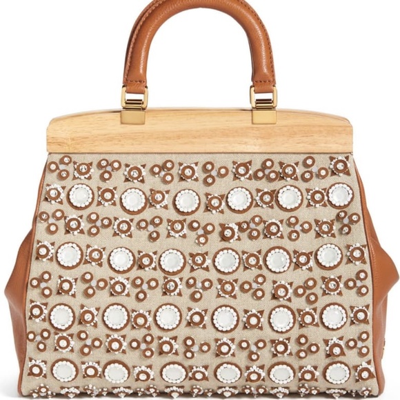 🎉2xHP🎉Tory Burch RARE Mirrored Attersee Satchel - Picture 1 of 16